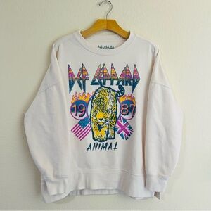 Def Leppard Oversized Graphic Pullover Crewneck